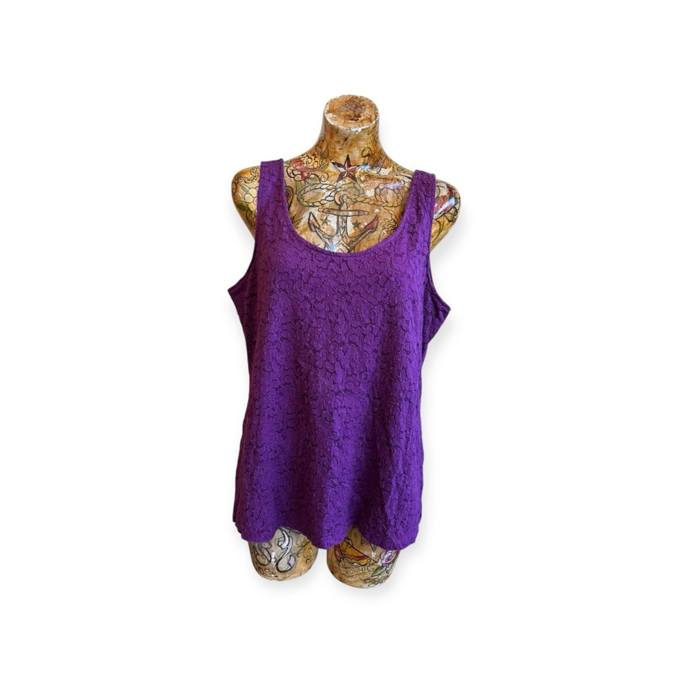 Lane Bryant top purple sleeveless plus Size 18/20 layer